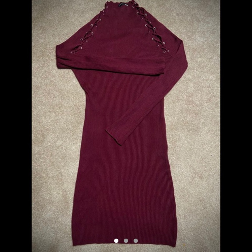 Fashion Nova Burgundy Sweater Mini Dress 👗